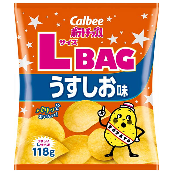 カルビー ポテトチップス LサイズBAG うすしお味 118g×12袋入|Calbee お菓子 スナック菓子 塩 ポテチ