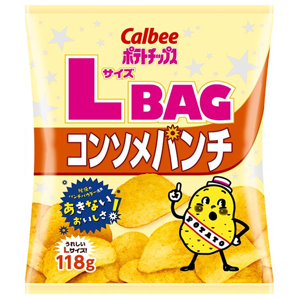 カルビー ポテトチップス LサイズBAG コンソメパンチ 118g×12袋入|Calbee お菓子 スナック菓子 コンソメパンチ