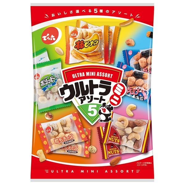 でん六 ウルトラミニアソート5 200g×12袋入|お菓子 スナック菓子 袋 豆菓子 おつまみ