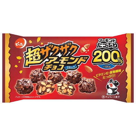 でん六 超ザクザクアーモンドチョコ 52g×12袋入|お菓子 袋 豆菓子 チョコ アーモンド
