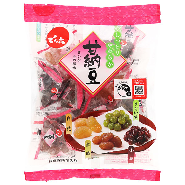 でん六 小袋甘納豆 180g×6袋入|お菓子 袋 和菓子 甘納豆 小豆 白花 うぐいす 金時