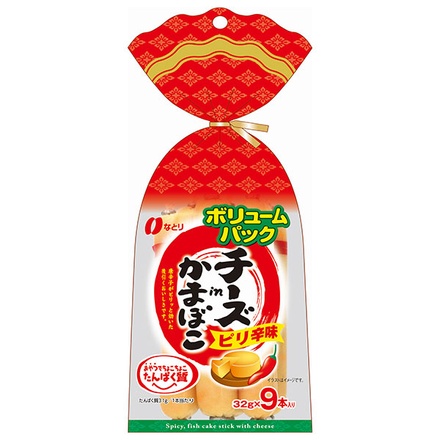 なとり チーズ in かまぼこ ピリ辛味 288g×10袋入 メーカー 問屋直送|チーズかまぼこ ピリ辛 カロリー おつまみ 辛口 チーかま アレンジ クチコミ 美味しい ビール
