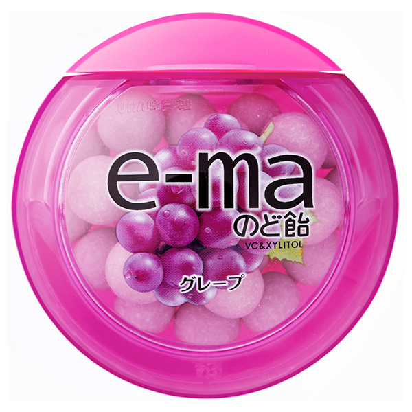 UHA味覚糖 UHAピピン e-maのど飴 容器 (グレープ) 33g×6個入|お菓子 飴 のど飴 ぶどう 葡萄 ブドウ イーマ