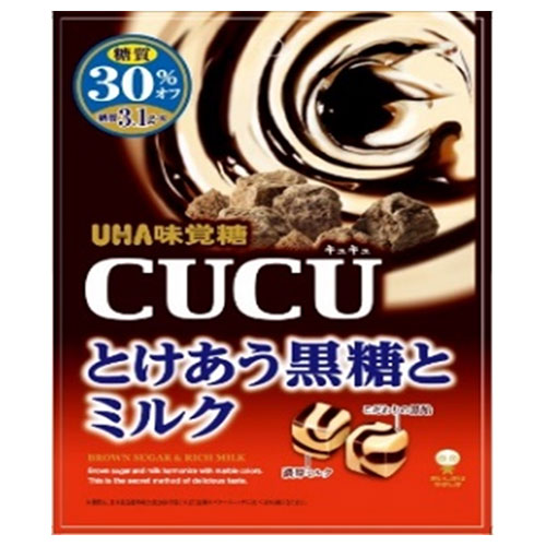 UHA味覚糖 CUCU(キュキュ) とけあう黒糖とミルク 80g×6袋入|お菓子 飴・キャンディー 黒糖 あめ アメ ミルク