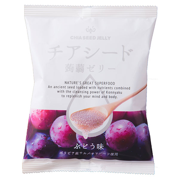 若翔 チアシード蒟蒻ゼリー ぶどう味 10個×12袋入|お菓子 ゼリー 果汁 こんにゃくゼリー グレープ 葡萄