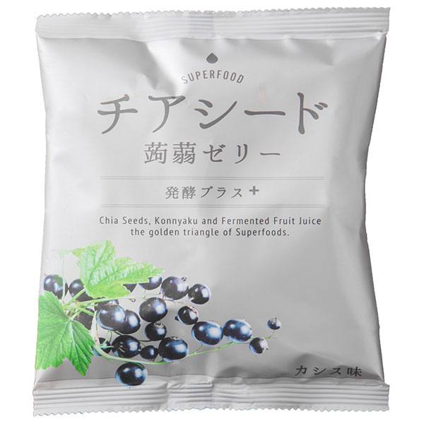 若翔 チアシード 蒟蒻ゼリー 発酵プラス カシス 10個×12袋入|お菓子 こんにゃくゼリー チアシード カシス