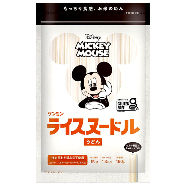 ケンミン ミッキーマウス ライスヌードル うどん 150g×10袋入|ミッキーマウス ライスヌードル ラーメン 子供向け 米粉 グルテンフリー うどん アレルギー