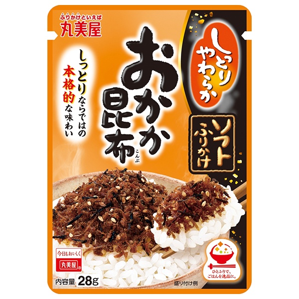 ネコポス 丸美屋 ソフトふりかけ おかか昆布 28g×10袋入| 全国一般食品 調味料 ふりかけ チャック袋