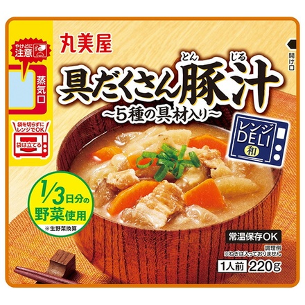 丸美屋 レンジDELI 豚汁 220g×5箱入|一般食品 レンジ とん汁 即席