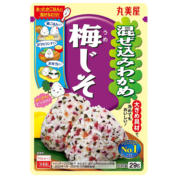 丸美屋 混ぜ込みわかめ 梅じそ 29g×10袋入|一般食品 調味料 ふりかけ 混ぜ込みごはんの素