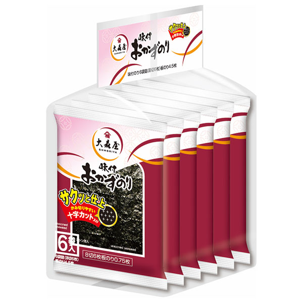 大森屋 おかずのり 6袋(8切6枚)×12袋入|乾物 海苔 味付のり サクッと仕上