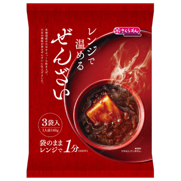 谷尾食糧工業 レンジで温めるぜんざい3人前 (140g×3袋)×12袋入|お菓子 和菓子 ぜんざい レンジ