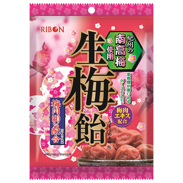 リボン 生梅飴 90g×12袋入|お菓子 あめ キャンディー 飴 袋