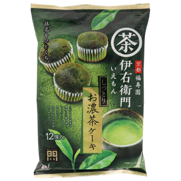 モントワール 伊右衛門 お濃茶ケーキ 12個×12袋入|お菓子 おやつ しっとり ひとくち 袋