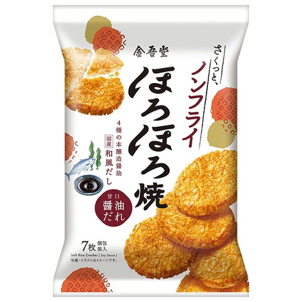 金吾堂製菓 ほろほろ焼 甘口?油だれ 7枚×12袋入|甘口醤油 金吾堂 口コミ カロリー 販売店 お取り寄せ 醤油せんべい 通販 原材料 ノンフライ