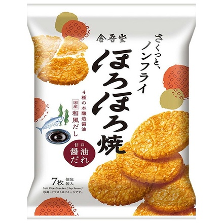 金吾堂製菓 ほろほろ焼 甘口?油だれ 7枚×12袋入 メーカー 問屋直送|お菓子 おつまみ せんべい 袋 醤油 しょうゆ 甘口 甘口醤油