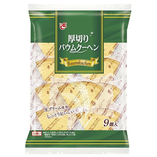 エースベーカリー 厚切りバウムクーへン 9個×12袋入|お菓子 おやつ バームクーヘン
