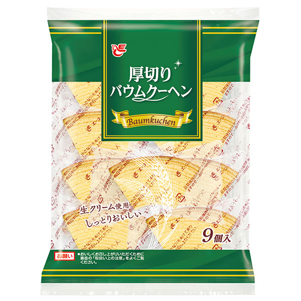 メーカー/問屋直送品・代引不可】エースベーカリー 厚切りバウムクーへン 9個×12袋入| お菓子 おやつ バームクーヘン 個別包装