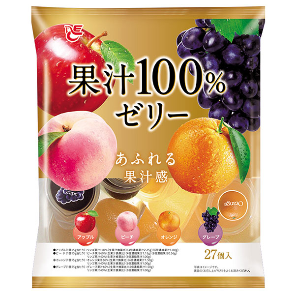 エースベーカリー 果汁100%ゼリー 27個×16袋入|お菓子 おやつ ゼリー フルーツ 濃縮果汁使用