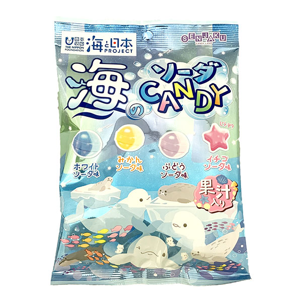 扇雀飴本舗 海のソーダCANDY 80g×10袋入|お菓子 飴 あめ 袋 フルーツ フルーツキャンディー 果汁 ソーダ 日本財団 連携商品 コラボ