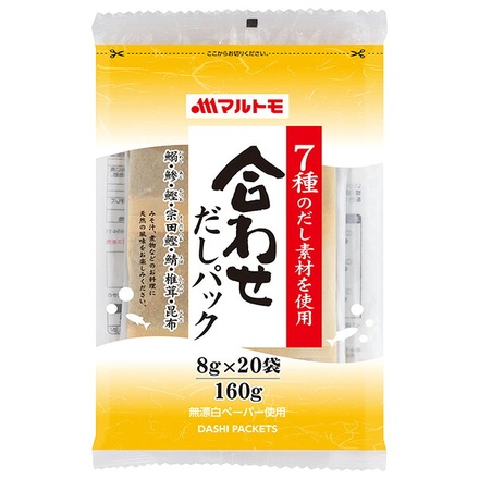 マルトモ 合わせだしパック 20袋×15袋入|一般食品 調味料 出汁 ティーパックタイプ 7種のだし 出汁の素 パック 無漂白ペーパー