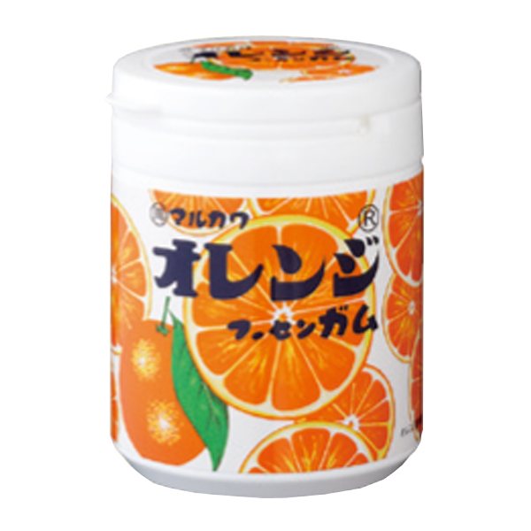 丸川製菓 オレンジマーブルガムボトル 130g×6個入|お菓子 ガム 駄菓子
