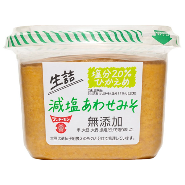 フンドーキン 生詰 減塩あわせみそ 無添加 850g×6個入|味噌 無添加 みそ 合わせ味噌 調味料 減塩