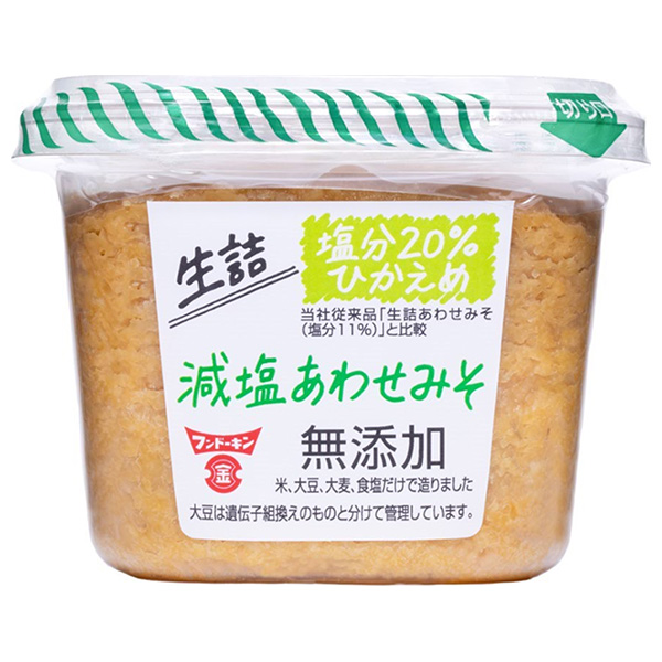 フンドーキン 生詰 減塩あわせみそ 無添加 500g×6個入|味噌 無添加 みそ 合わせ味噌 調味料 減塩