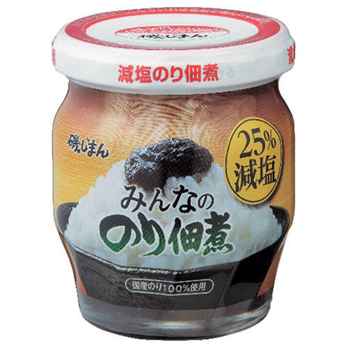 磯じまん みんなののり佃煮 25%減塩 145g瓶×12個入|佃煮 瓶 ごはんのおとも 海苔