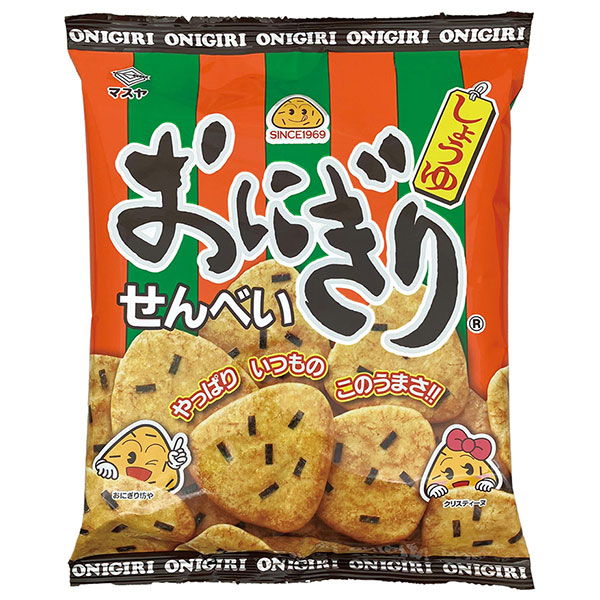 マスヤ おにぎりせんべい 96g×12袋入 メーカー 問屋直送|お菓子 おつまみ・せんべい 袋 米菓 醤油 しょうゆ
