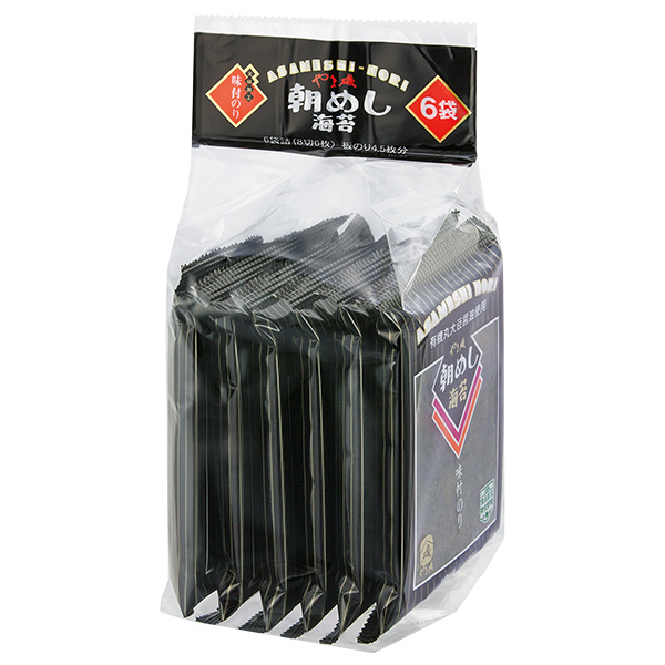 やま磯 朝めし海苔 6袋詰(8切6枚)×30袋入|のり 海苔 味付け海苔 味付けのり 味付海苔