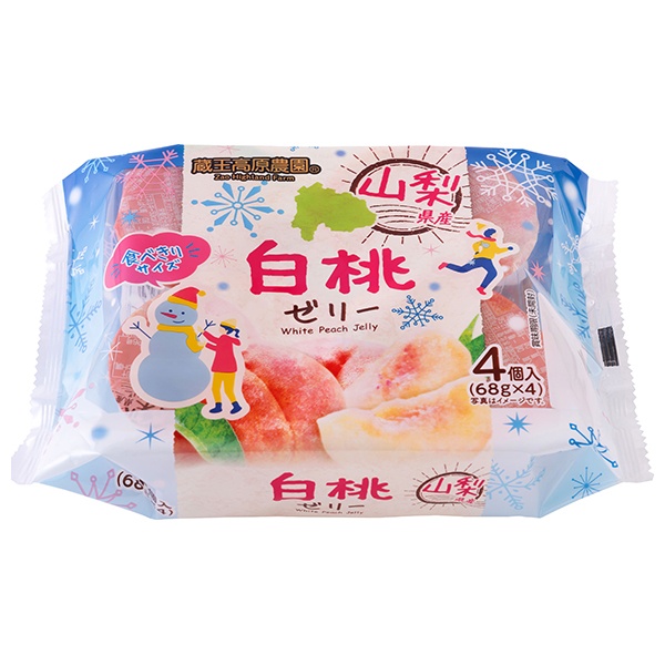 和歌山産業 蔵王高原農園 山梨県産白桃ゼリー (68g×4)×12袋入|お菓子 おやつ ゼリー フルーツ