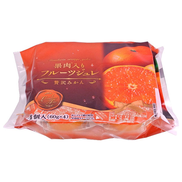 和歌山産業 果肉入りフルーツジュレ 贅沢みかん 60g×4×12袋入|お菓子 おやつ ジュレ みかん