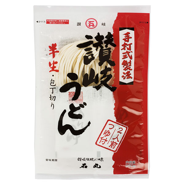 石丸製麺 半生 讃岐うどん 包丁切り つゆ付 260g×6袋入|うどん 半生 袋麺 手打式製法