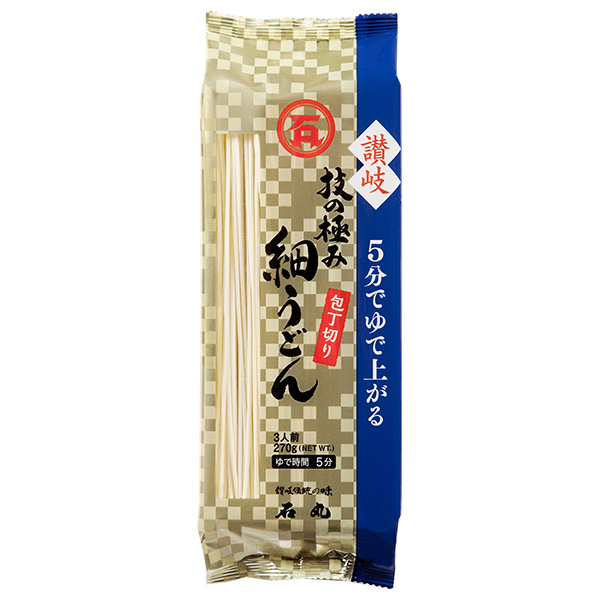 石丸製麺 技の極み 讃岐細うどん 包丁切り 270g×12袋入|うどん 乾麺 讃岐うどん 乾麺 さぬきうどん 袋麺