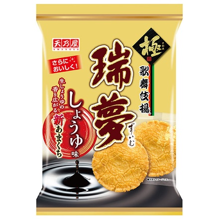 天乃屋 歌舞伎揚 瑞夢 しょうゆ味 7枚×12袋入|お菓子 おつまみ・せんべい 揚げせんべい かぶき