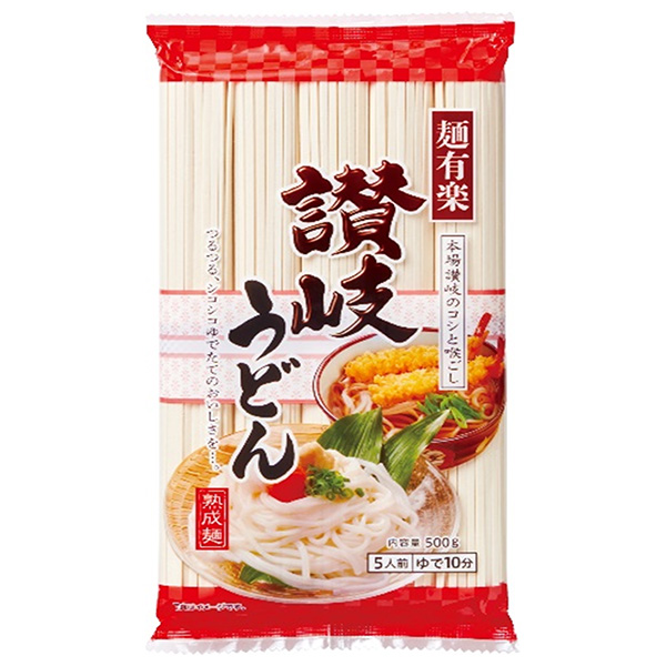 麺有楽 讃岐うどん 500g×20袋入|うどん 乾麺 袋麺