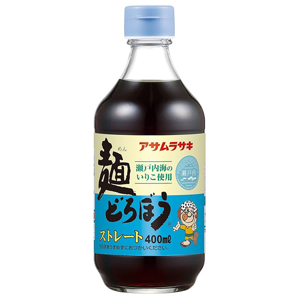 アサムラサキ 麺どろぼう ストレート 400ml瓶×12本入|調味料 めんつゆ 蕎麦 そうめん