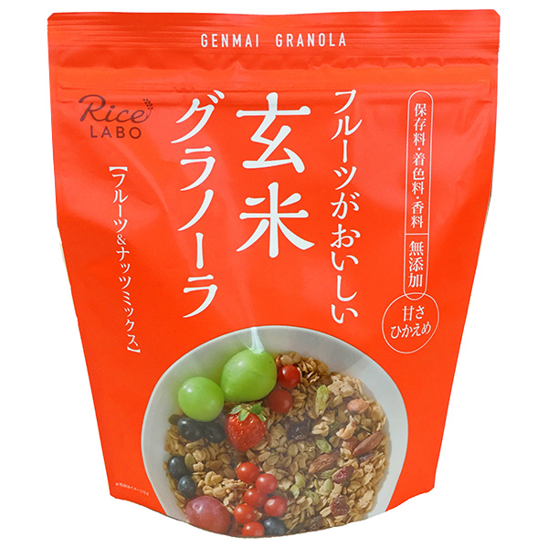 幸福米穀 玄米グラノーラ フルーツ&ナッツミックス 250g×15袋入|一般食品 健康食品 シリアル 袋 甘さひかえめ