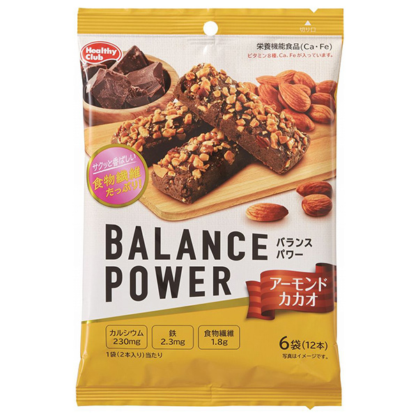 ハマダコンフェクト バランスパワー アーモンドカカオ 6袋×10袋入|栄養補給 クッキー カルシウム 鉄分