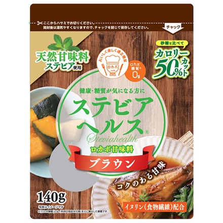 日本リコス ステビアヘルス ブラウン 140g袋×6袋入×(2ケース)|嗜好品 甘味料 調味料 食物繊維