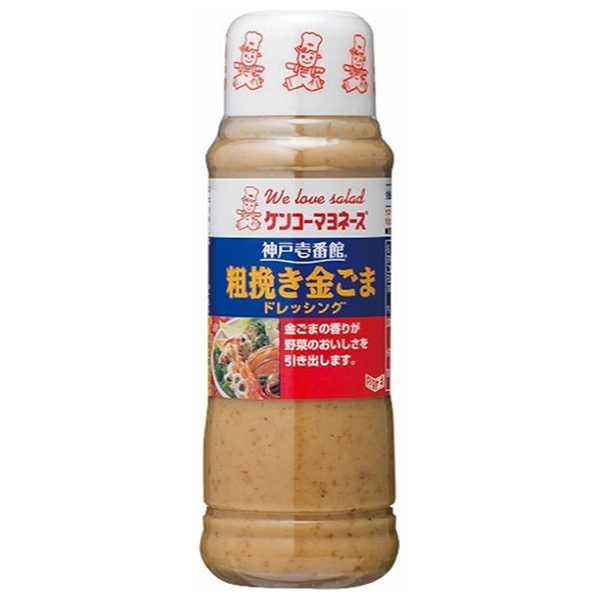 ケンコーマヨネーズ 神戸壱番館 粗挽き金ごまドレッシング 300ml×12本入×(2ケース)|調味料 ドレッシング 胡麻 ゴマ ゴマドレ
