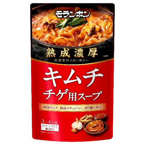 モランボン 熟成濃厚 キムチチゲ用スープ 750g×10袋入|調味料 カレー やさい 中辛 ストレート