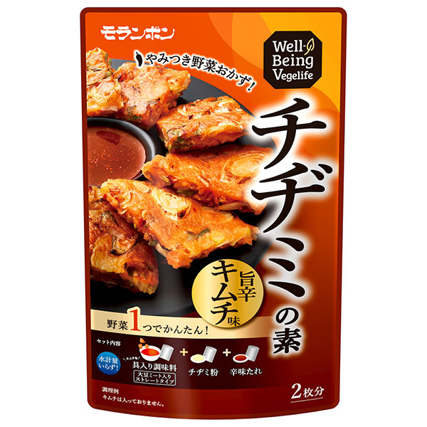 モランボン Well BeingVegelife チヂミの素 旨辛キムチ味 315g×10袋入|調味料 料理の素 チヂミ キムチ