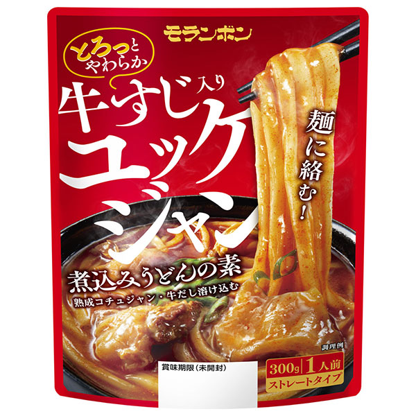 モランボン 牛すじ入り ユッケジャン煮込みうどんの素 300g×10袋入|調味料 韓国料理 うどんの素 ユッケジャン
