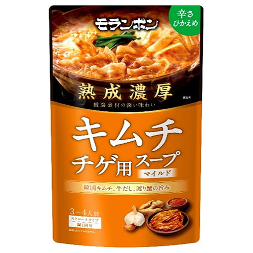 モランボン 熟成濃厚 キムチチゲ用スープ マイルド 750g×10袋入|調味料 一般食品 鍋スープ ストレート キムチチゲ キムチ マイルド