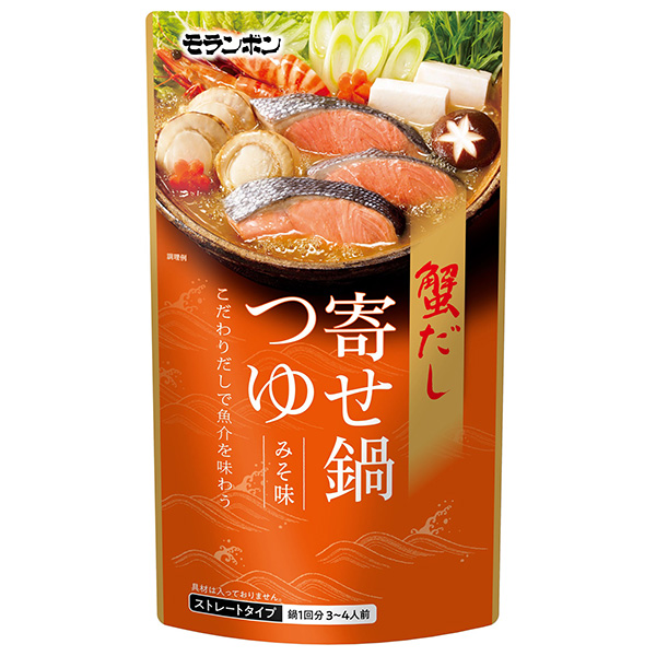 モランボン 蟹だし 寄せ鍋つゆ みそ味 750g×10袋入|調味料 ストレート 鍋スープ 蟹だし 寄せ鍋