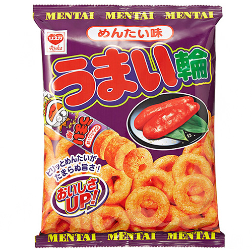 リスカ うまい輪めんたい味 75g×12袋入 メーカー 問屋直送|お菓子 スナック菓子 明太子