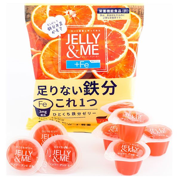 北辰フーズ JELLY&ME(ジェリーアンドミー) 鉄分プラス ブラッドオレンジゼリー (21g×7個)×12個入|ゼリー フルーツ デザート お菓子 おやつ ブラッドオレンジ