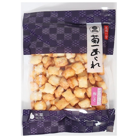 菊一あられ 梅しそ チャック 85g×12袋入 メーカー 問屋直送|梅しそあられ 徳用 大容量 酸味 カロリー 保存方法 口コミ 美味しい おつまみ チャック袋